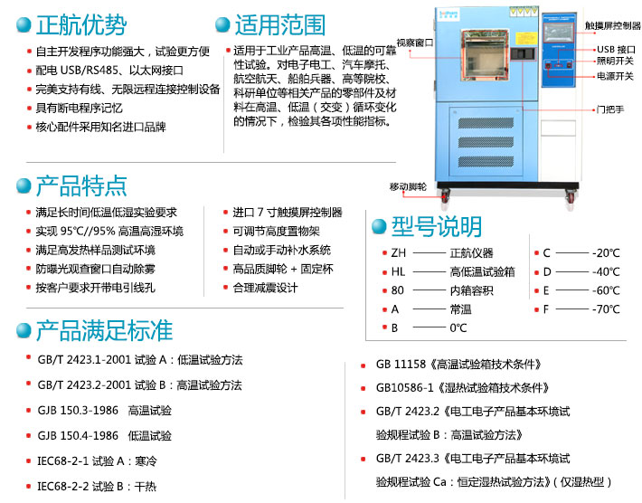 蓝色烤漆高低温试验箱产品详情页面图